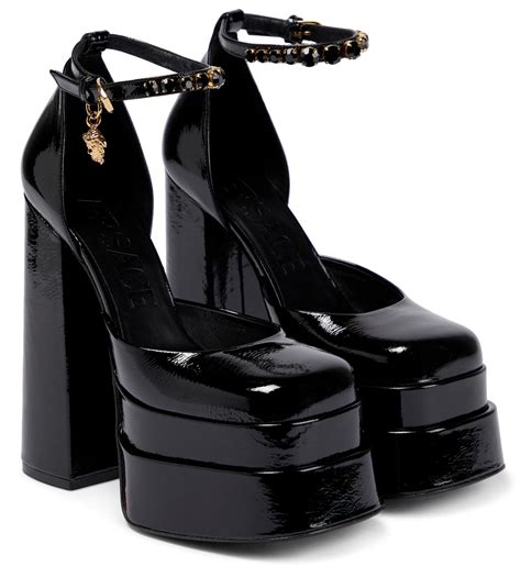 versace medusa stud ankle strap pumps|versace medusa aevitas pumps.